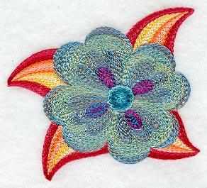 Crewel Fashion Flower 8 (Variegated Thread)