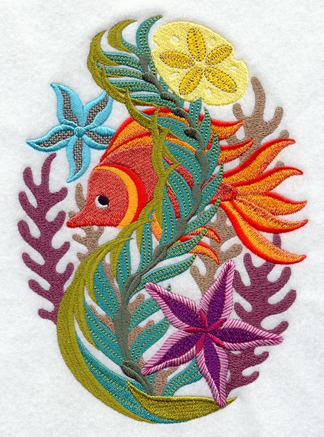 Jacobean Coral Reef Oval