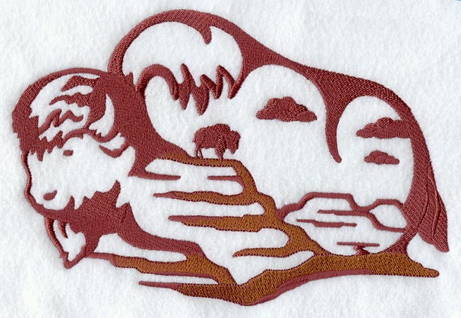 Bison Silhouette Scene