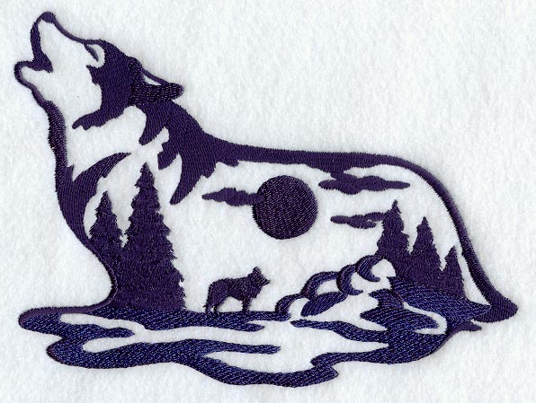 Wolf Silhouette Scene