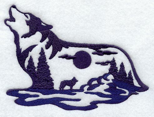 Wolf Silhouette Scene