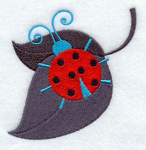 Leaf Silhouette with Lovely Ladybug