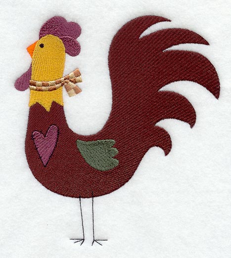 Country Rooster with Heart