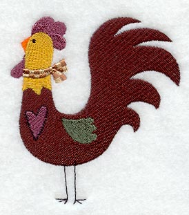 Country Rooster with Heart