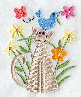 Country Cat in Flowers