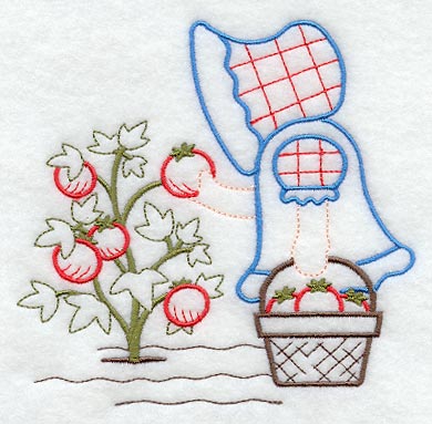 Sunbonnet Sue Picking Tomatoes (Vintage)