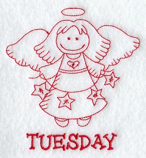 Heavenly Angel on Tuesday (Redwork)
