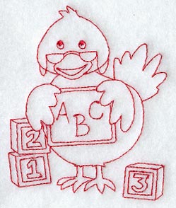 Tess the Teacher (Redwork)