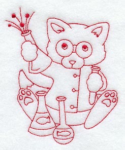 Sadie the Scientist (Redwork)