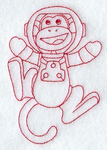 Allison the Astronaut (Redwork)