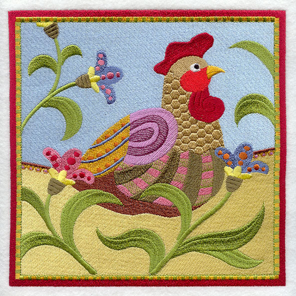Folk Hen Tile