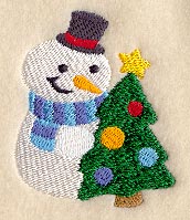 Roly-Poly Snowman with Tree