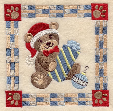 Teddy Bear Christmas Square