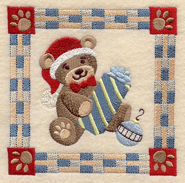 Teddy Bear Christmas Square