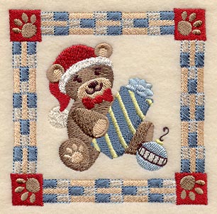 Teddy Bear Christmas Square