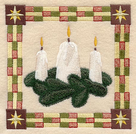 Shining Candles Christmas Square