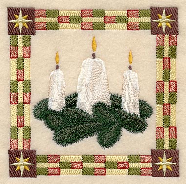 Shining Candles Christmas Square