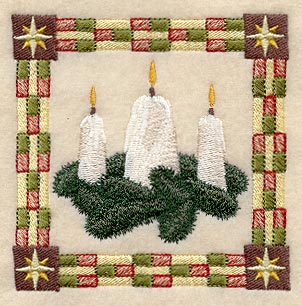 Shining Candles Christmas Square