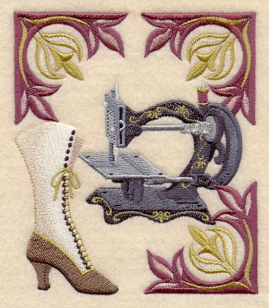 Victorian Sewing Machine Scene
