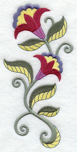 Dual Crewel Flowers