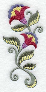 Dual Crewel Flowers