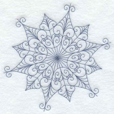 Intricate Ice Snowflake 6 (Bluework)
