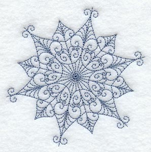 Intricate Ice Snowflake 6 (Bluework)