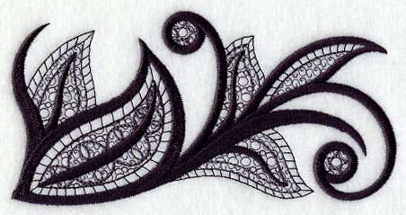 Fleur de Flames Border (Blackwork)