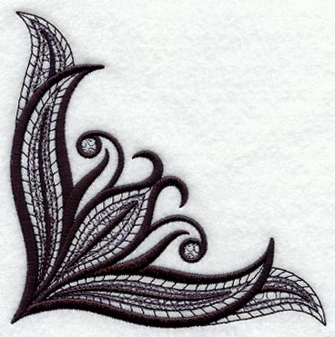 Fleur de Flames Corner (Blackwork)