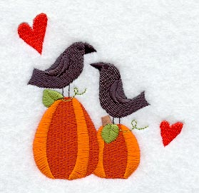 Autumn Crows and Pumpkins