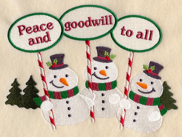 Peace and Goodwill Snowmen Trio