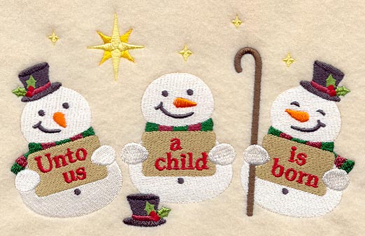Unto Us a Child is Born Snowmen Trio