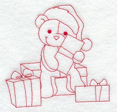 Teddy Bear's Christmas Gifts (Redwork)