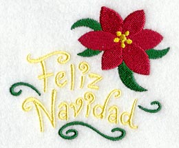 Feliz Navidad with Poinsettia