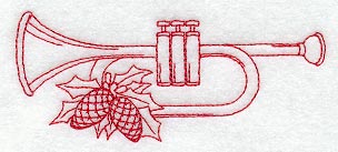 Christmas Trumpet (Redwork)