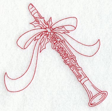 Christmas Clarinet (Redwork)