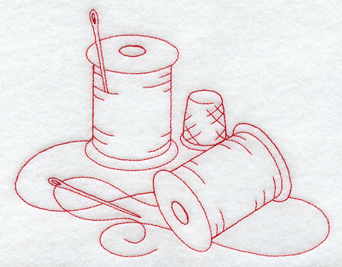 Spools of Thread (Redwork)