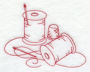Spools of Thread (Redwork)