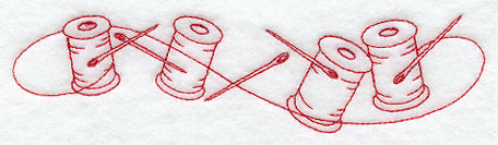 Spools of Thread Border (Redwork)