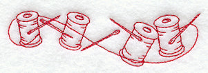 Spools of Thread Border (Redwork)