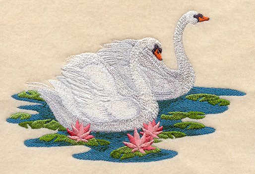 Swimming Swan Pair