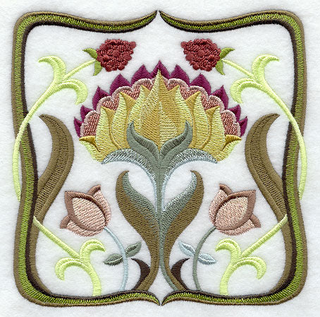 Art Nouveau Floral Square 2