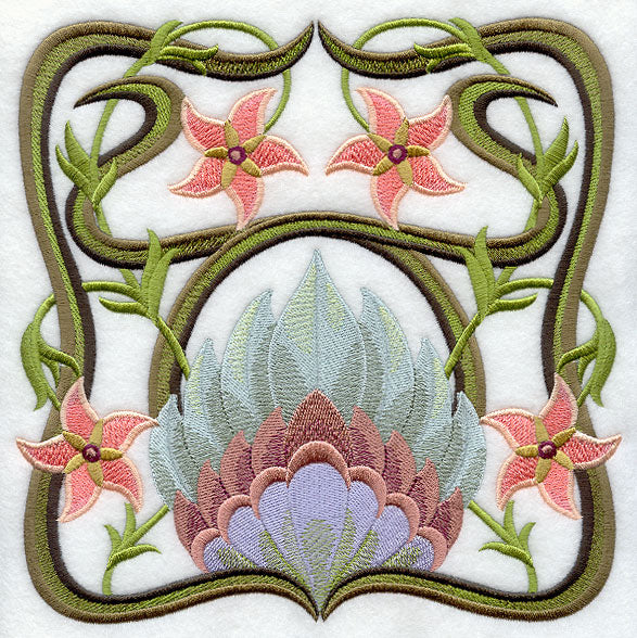 Art Nouveau Floral Square 4