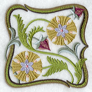 Art Nouveau Floral Square 5