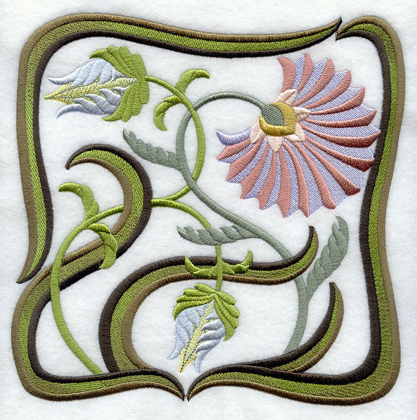 Art Nouveau Floral Square 7