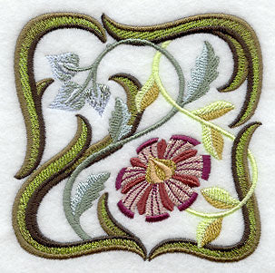 Art Nouveau Floral Square 9