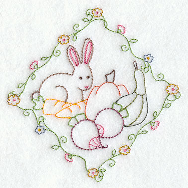 Bunny and Vegetables (Vintage)