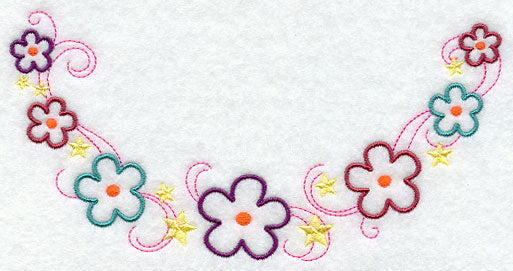 Flowers and Stars Neckline (Crewneck)