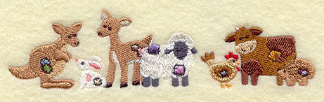 Primitive Patchwork Animal Border