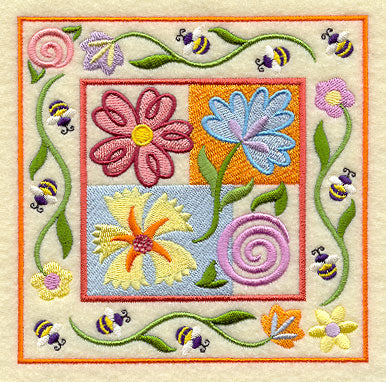 Buzzing Bees and Blossoms Square